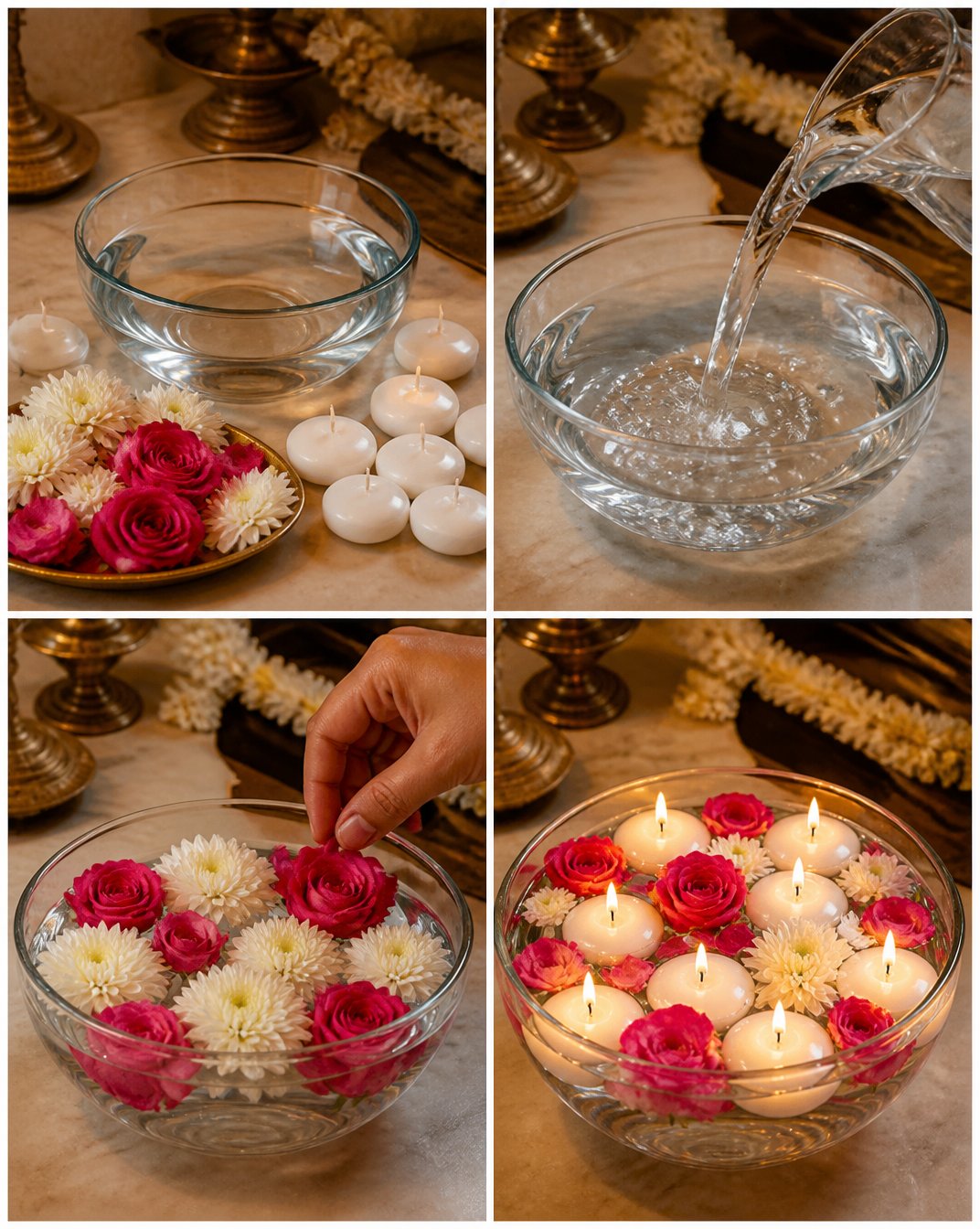 Floating Flower Candle Bowl 13 Floating Flower Candle Bowl