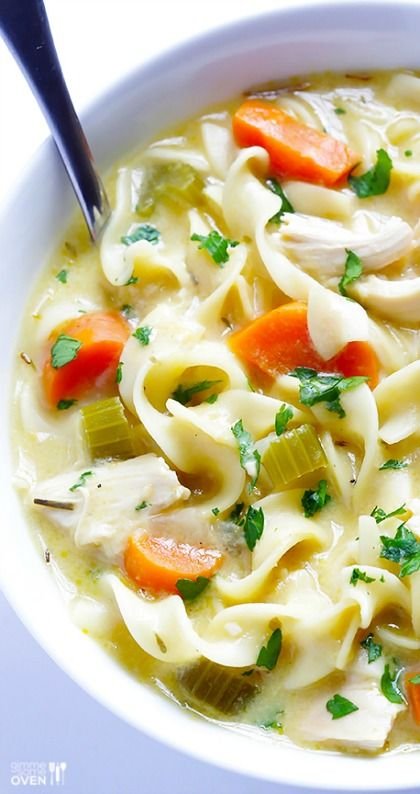 (Skinny!) Creamy Chicken Noodle Soup