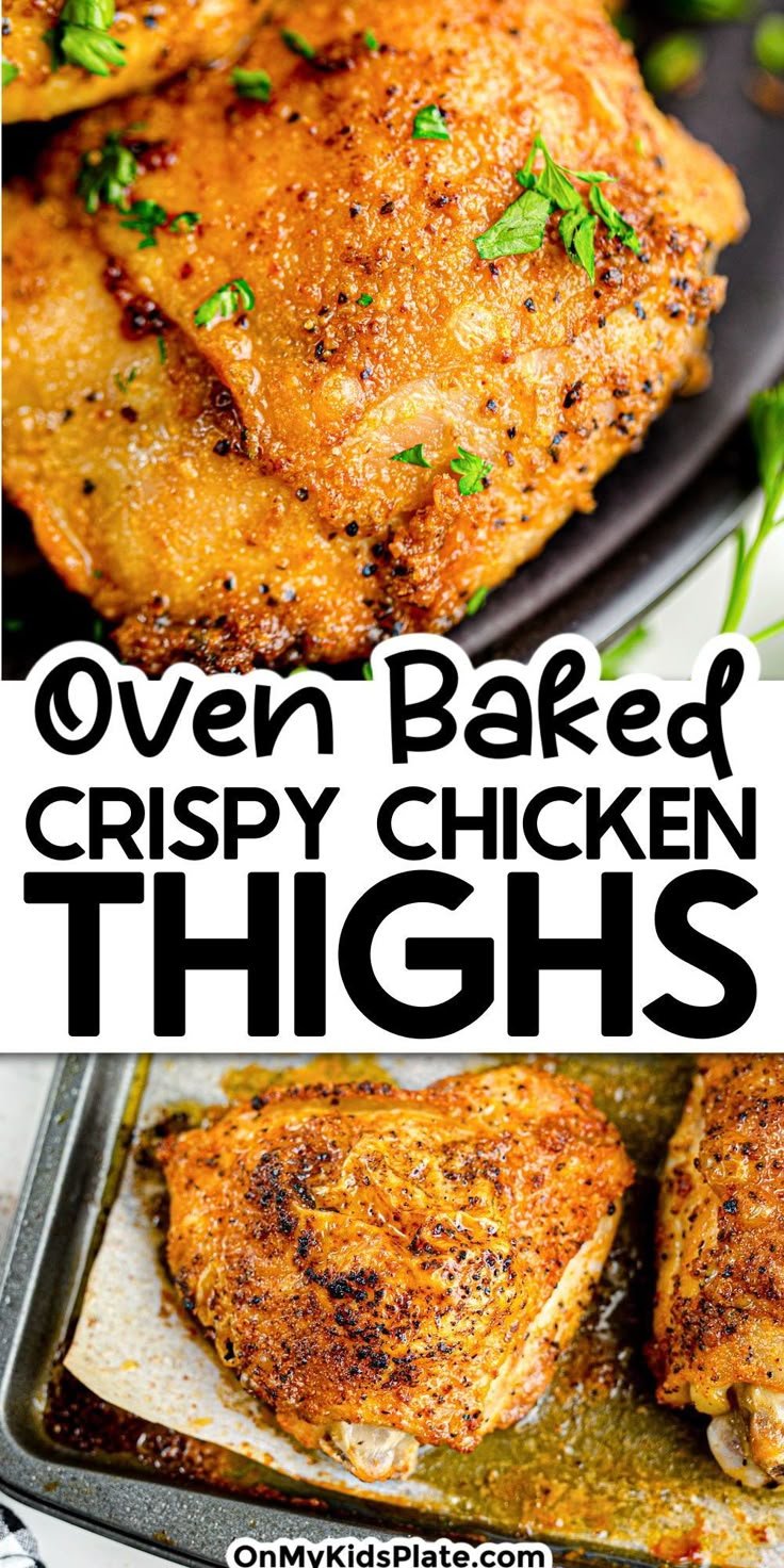 Oven Baked Crispy Chicken Thighs