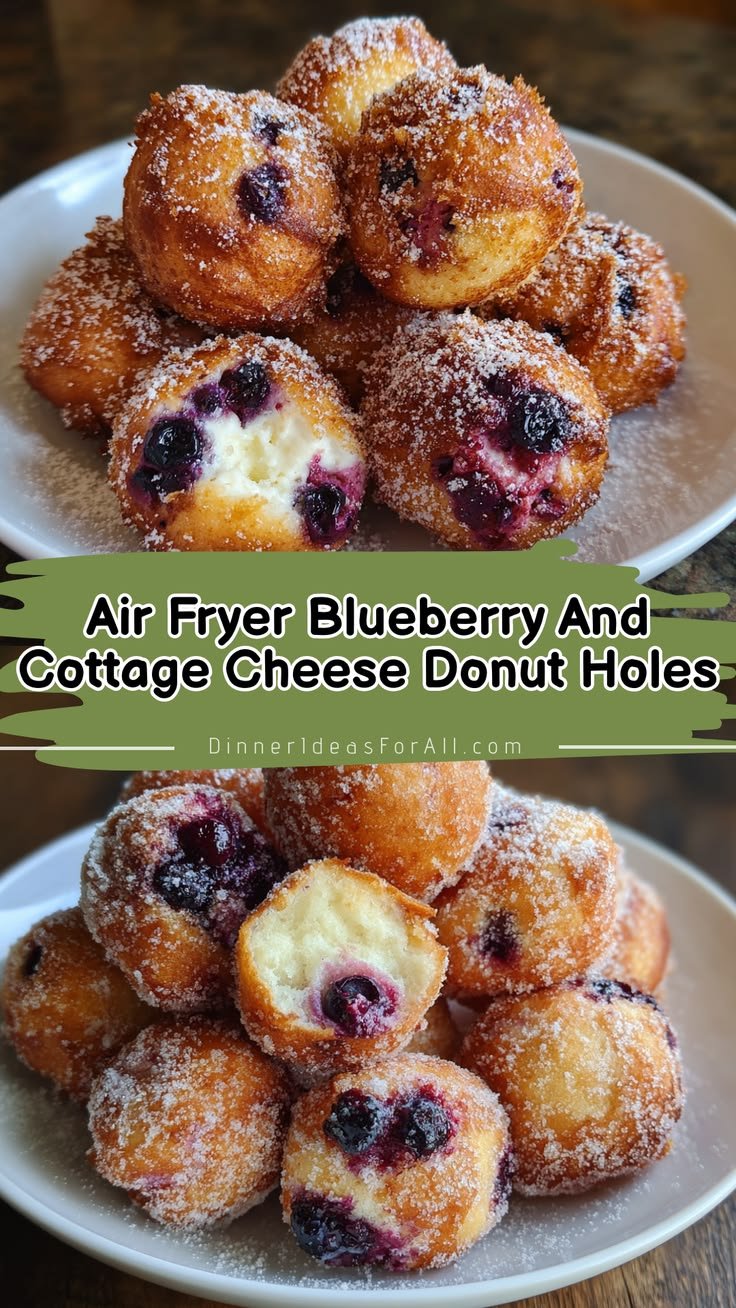 Air Fryer Blueberry Donut Holes