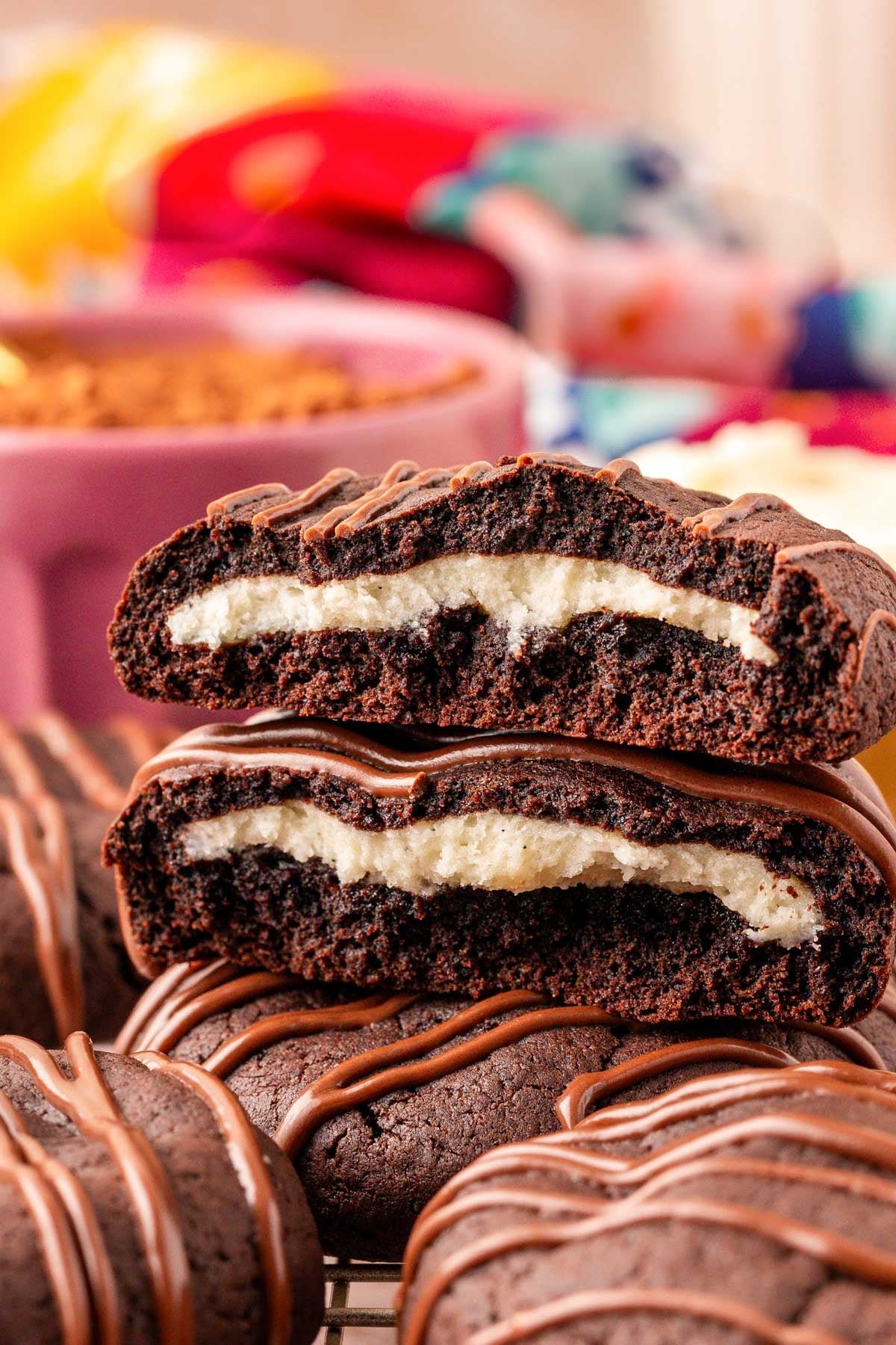 Chocolate Cheesecake Stuffed Cookies