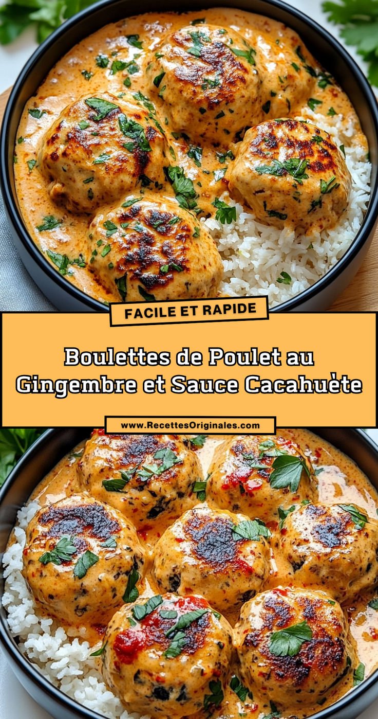Recette Facile & Rapide : Boulettes de Poulet au Gingembre et Sauce Cacahuète Addictive !