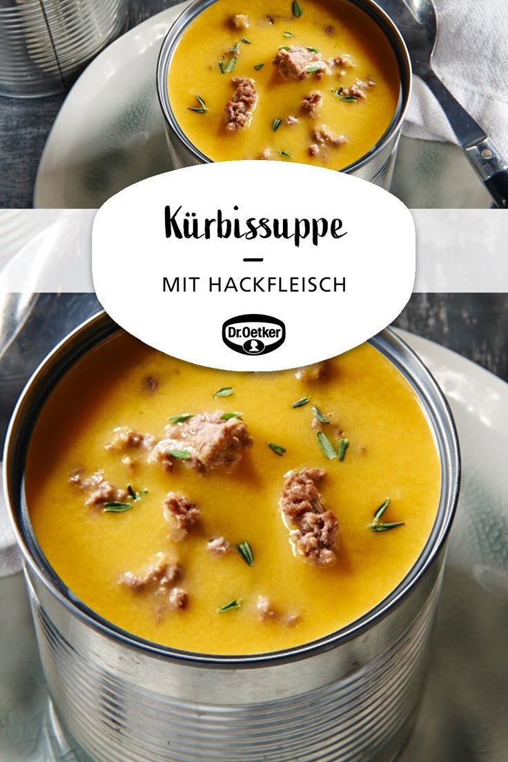 Kürbissuppe mit Hack