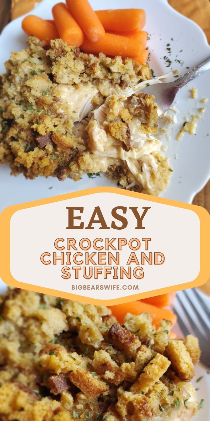 Slow Cooker Chicken and Stuffing