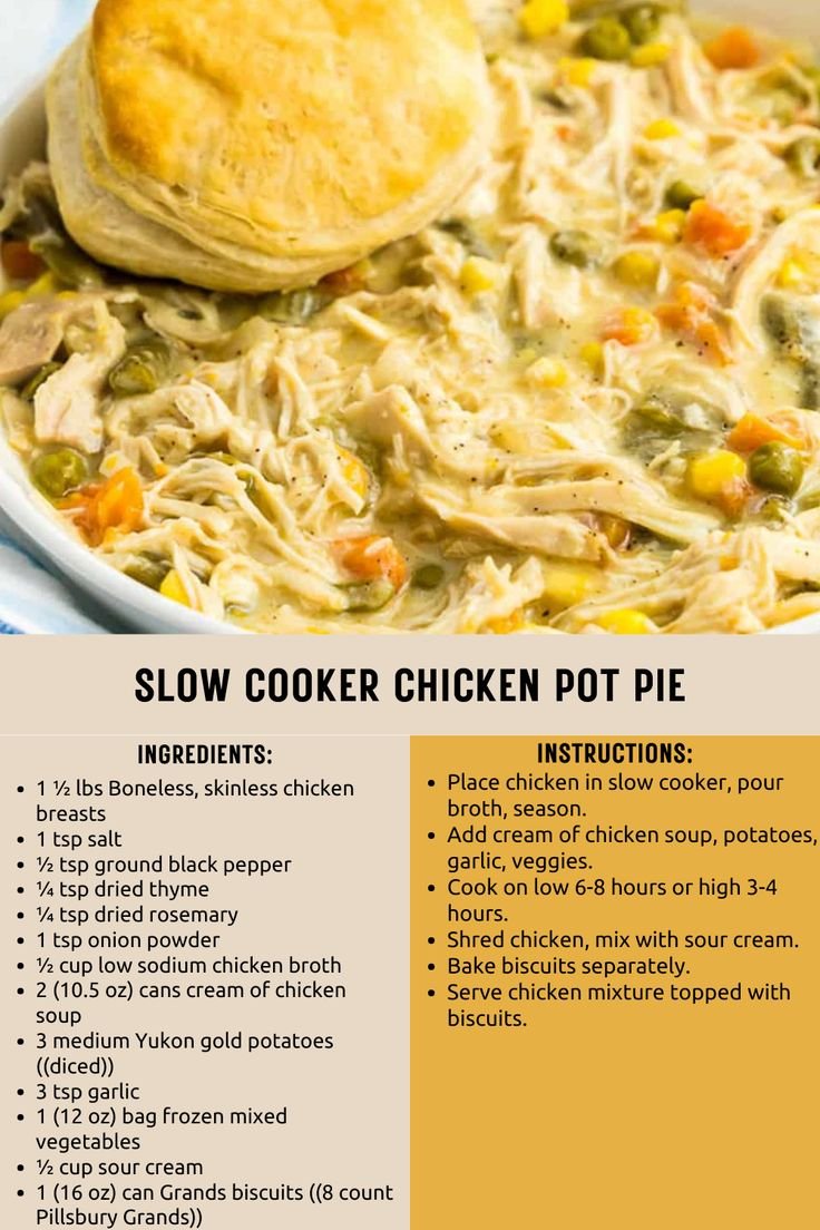 Slow Cooker Chicken Pot Pie Recipe - Easy Comfort Food for Busy Weeknights