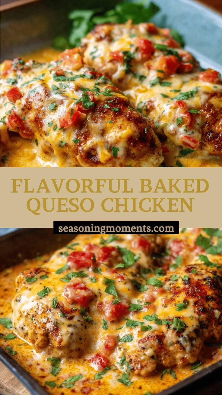 Flavorful Baked Queso Chicken Recipe - Cheesy & Delicious Dinner!