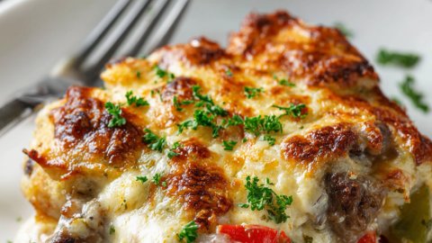 Philly Cheesesteak Casserole