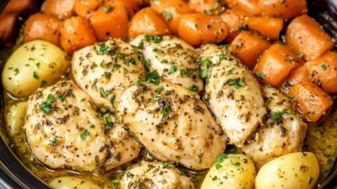 Easy Crockpot Garlic Herb Chicken & Veggies for Cozy Nights
