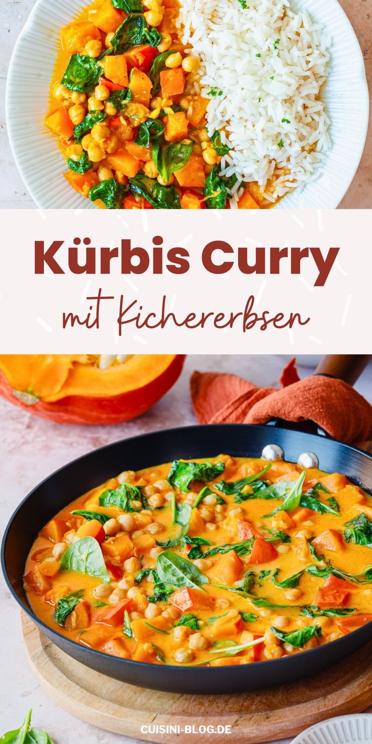 Kürbis Curry - lecker mit Kichererbsen