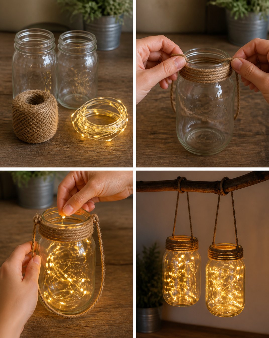 Hanging Mason Jar Lights