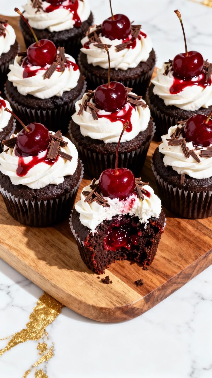 Soft And Rich Black Forest Cupcakes Everyone Craves 🍒🧁