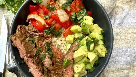 High Protein Steak Fajita Bowl