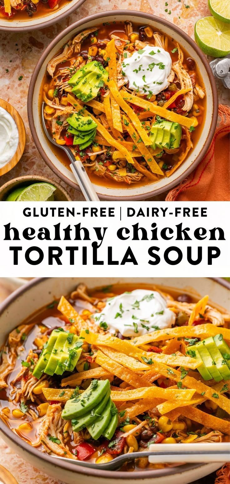 Healthy Slow Cooker Chicken Tortilla Soup