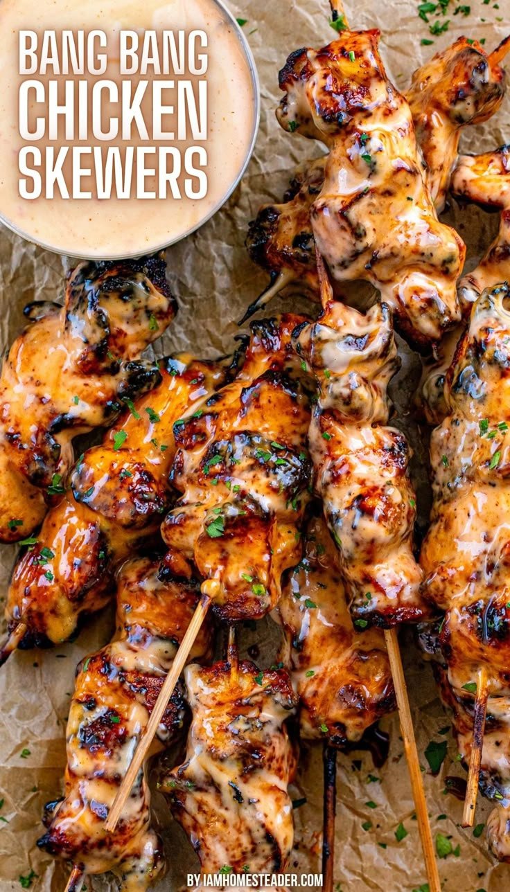 Bang Bang Chicken Skewers