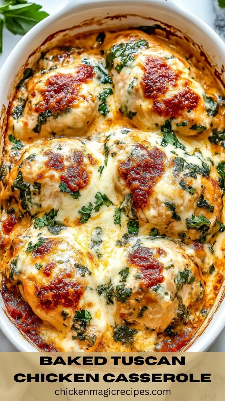Baked Tuscan Chicken Casserole