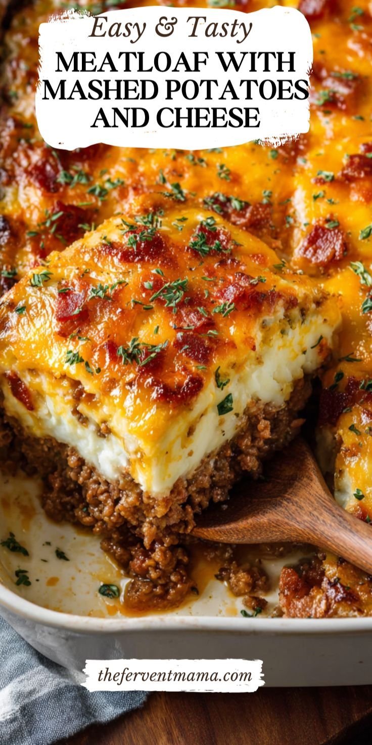 Meatloaf with Mashed Potatoes and Cheese