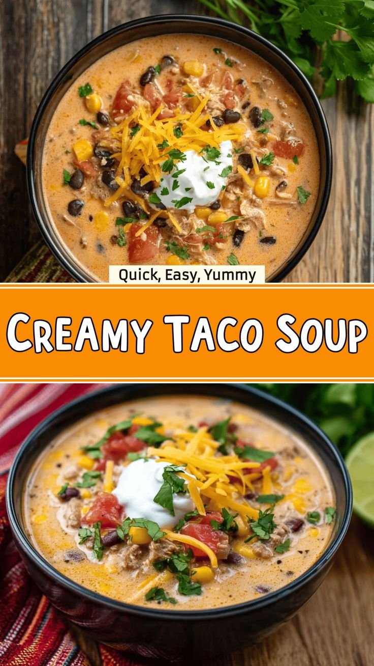 Delicious Creamy Taco Soup Recipe – Quick and Easy Dinner!