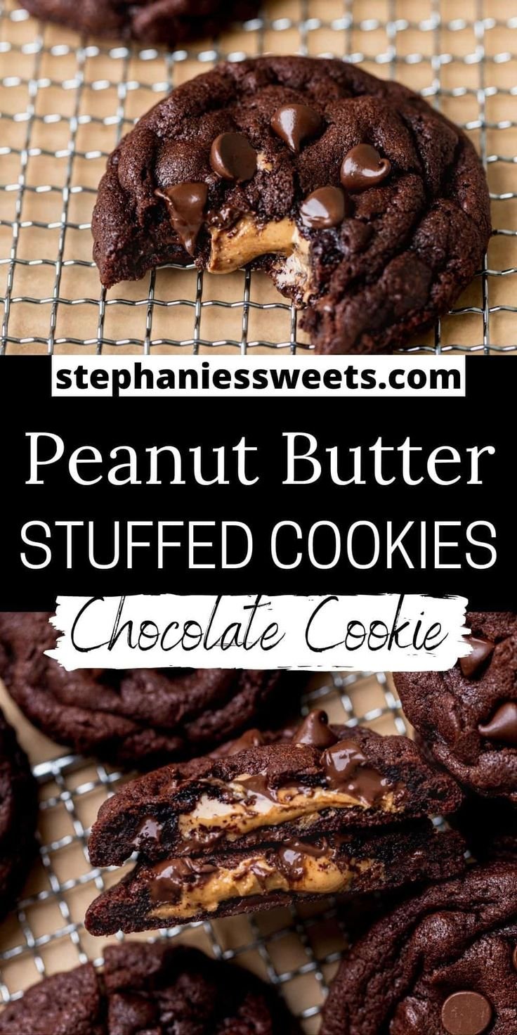 Stuffed Chocolate Peanut Butter Cookies