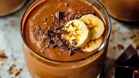Almond Butter Banana Chocolate Smoothie (DASH Diet-Friendly)