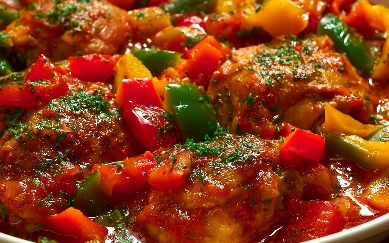 Crispy Basque Chicken With Peppers
