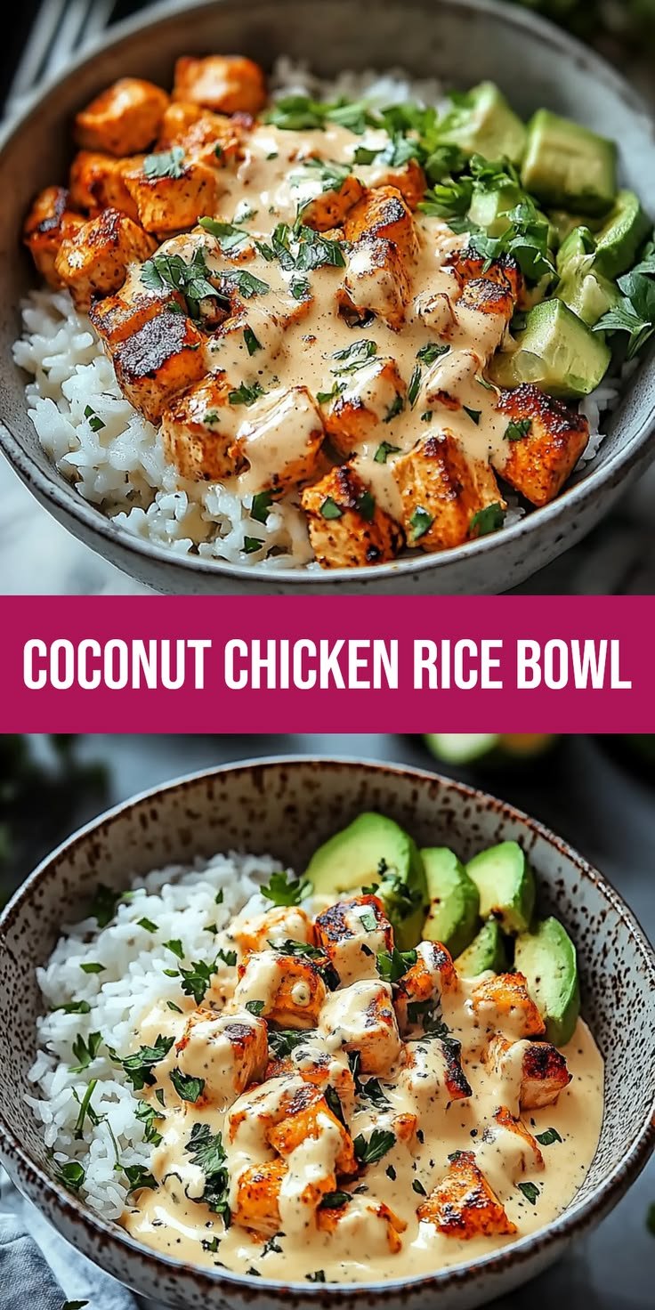 Easy Coconut Chicken Rice Bowl
