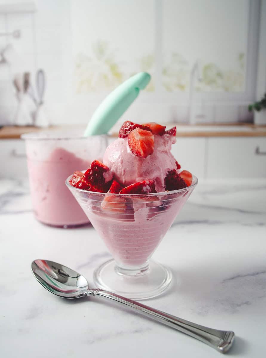 Ninja Ceami Protein Strawberry Ice Cream with Fairlife Milk