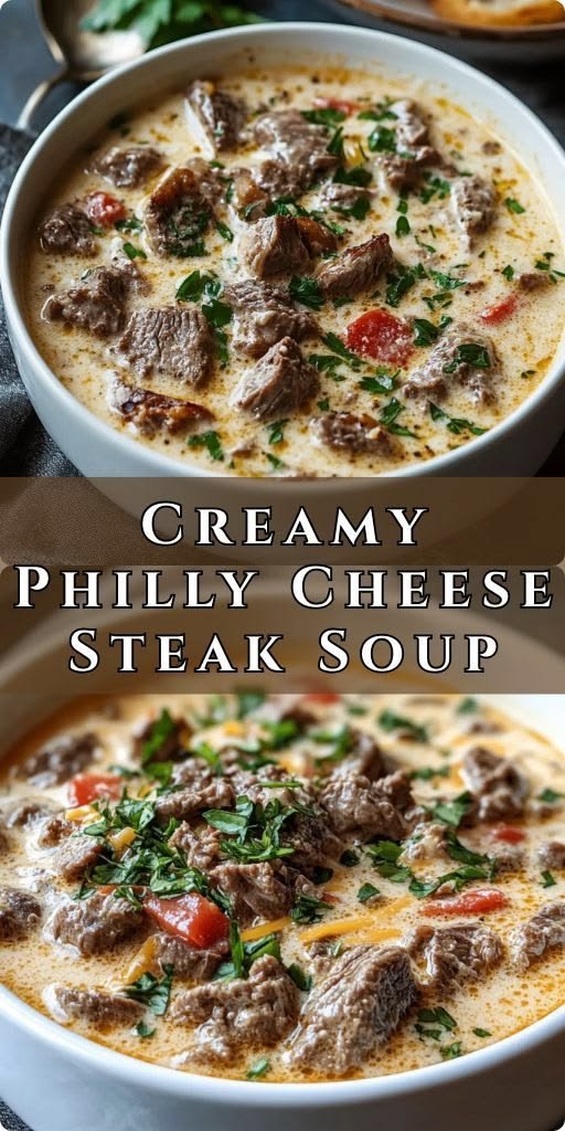 Indulgent Creamy Philly Cheesesteak Soup: A Savory Delight in Every Spoonful!