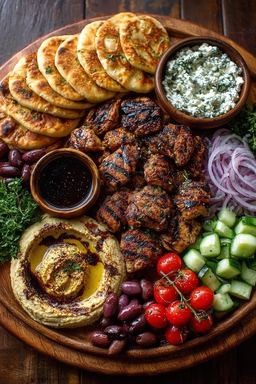 Greek Chicken Mezze Platter with Balsamic Drizzle: The Showstopping Spread Everyone Will Love
