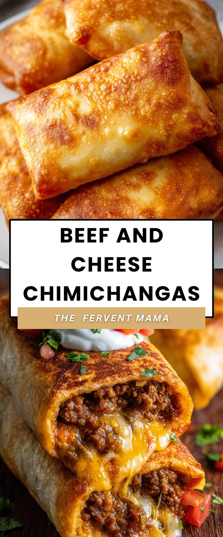 Beef and Cheese Chimichangas Recipe | Cheese and beef burrito recipe, Beef and queso chimichangas, Cheesy beef chimichangas recipe