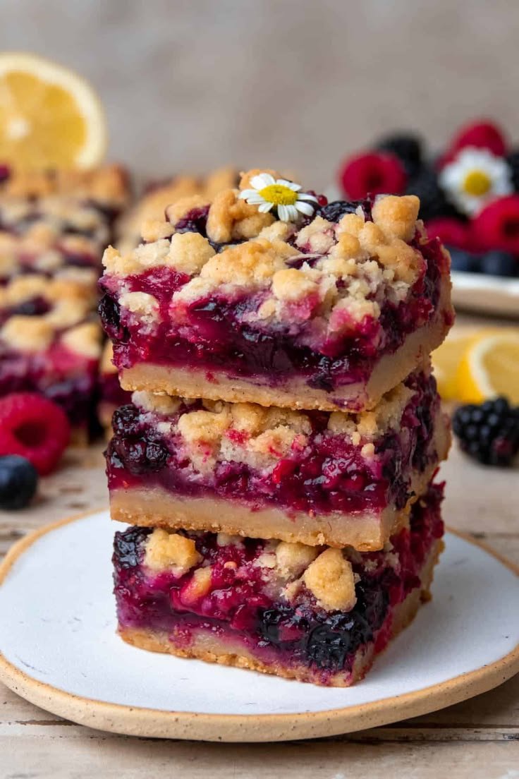 Triple Berry Crumble Bars