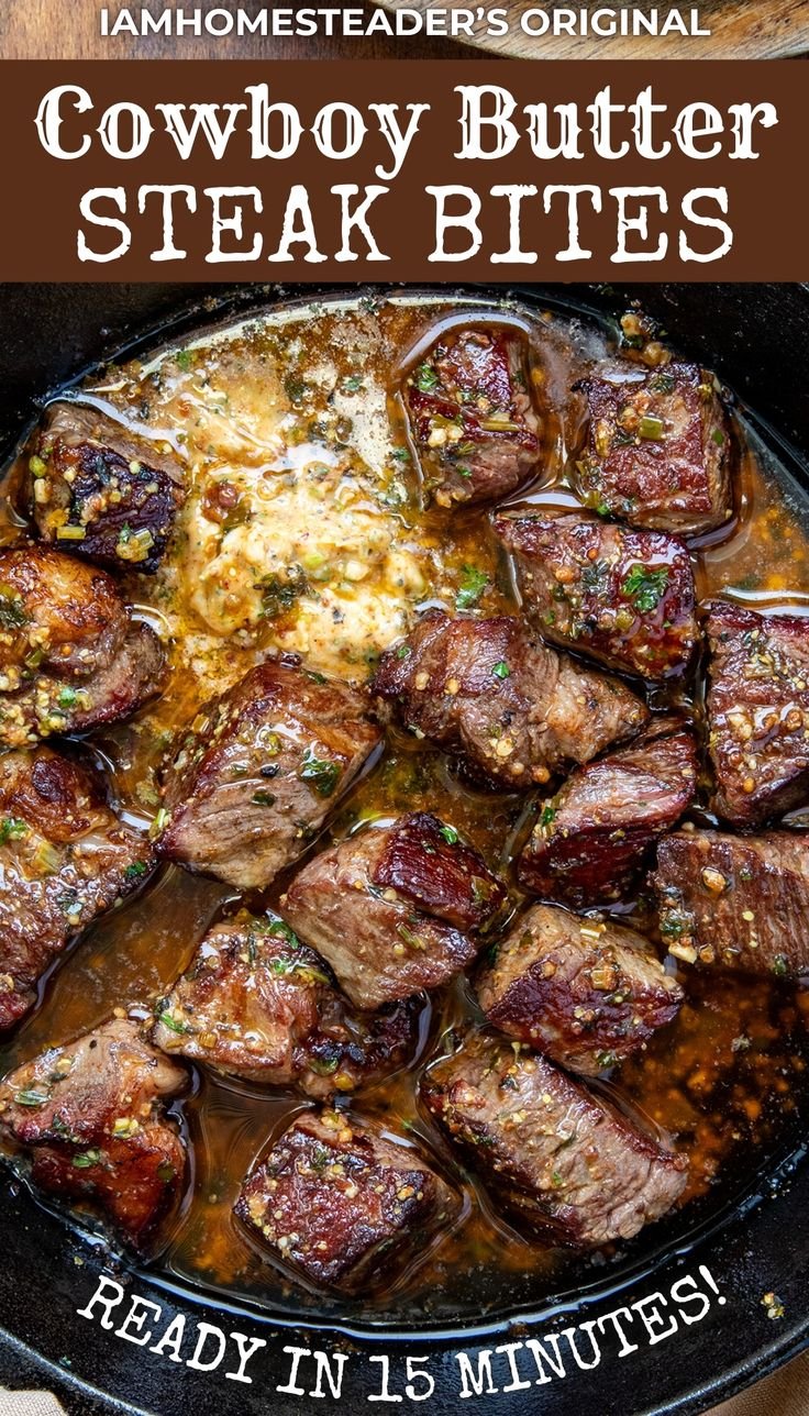 Cowboy Butter Steak Bites