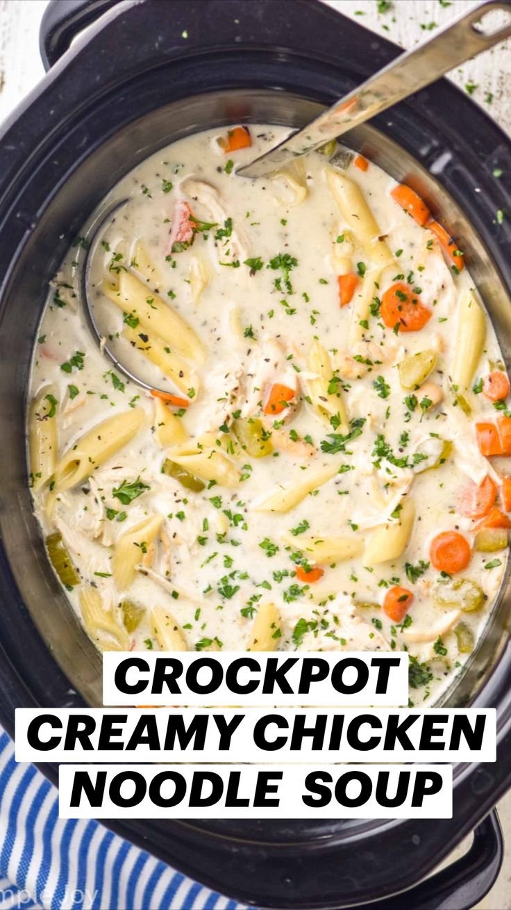Crockpot Creamy Chicken Noodle Soup Recipe