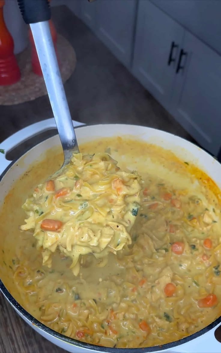Creamy Chicken Noodle Soup 🍲