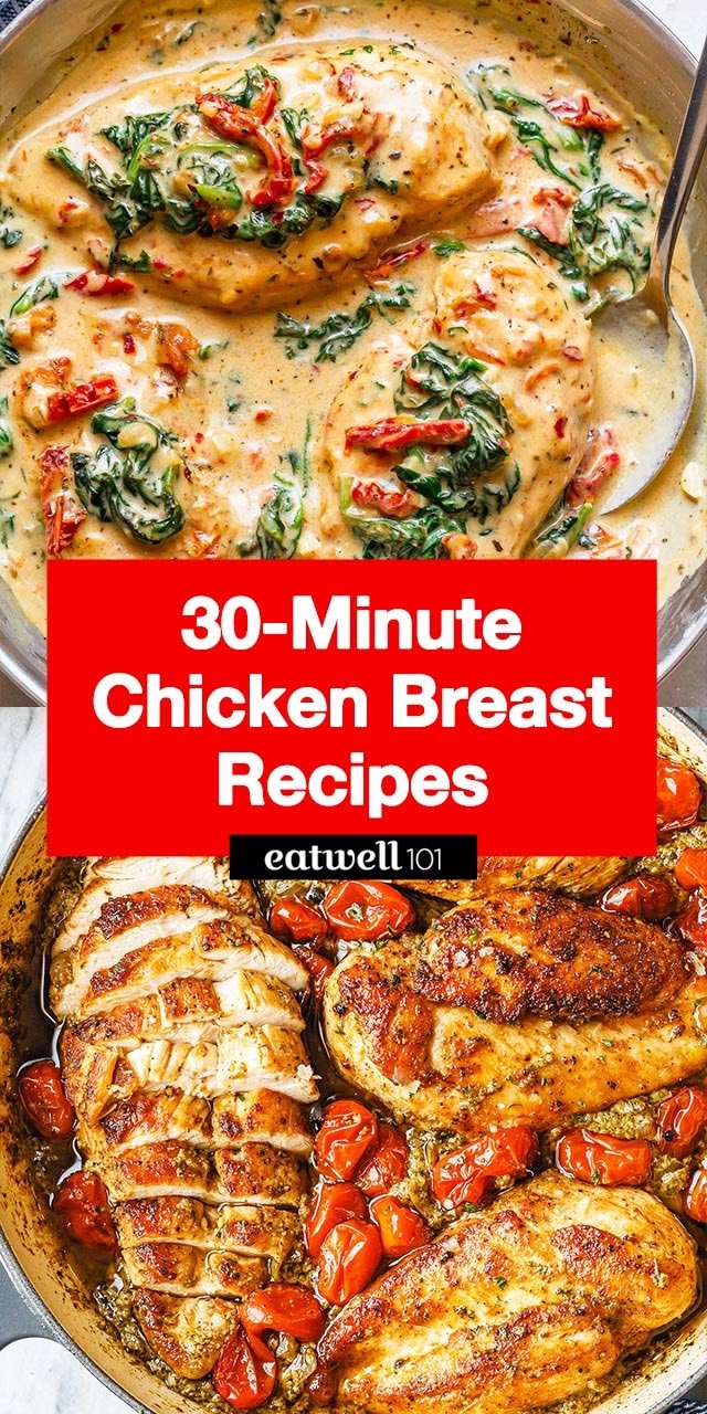 Easy Chicken Breast Recipes: 30 Skillet Chicken Breast Recipes Ready in 30 Minutes or Less