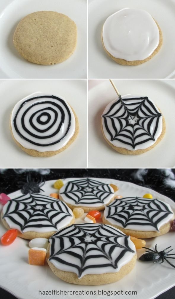 Halloween Cookies - Recipe and Spider Web Icing Tutorial