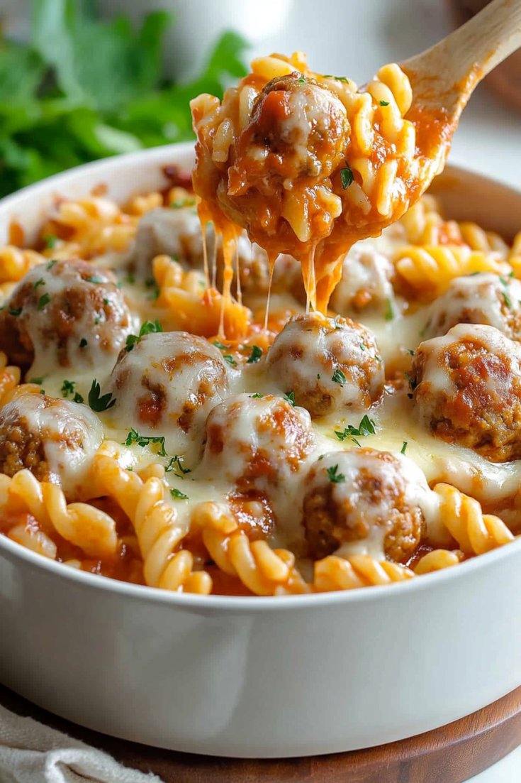 Dump and Bake Meatball Casserole