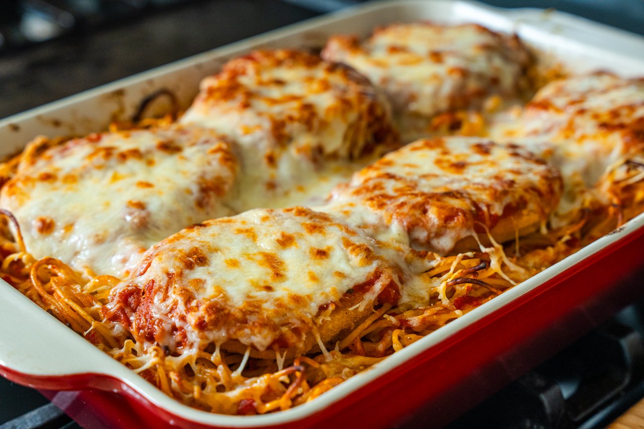 5-Ingredient Chicken Parm Casserole