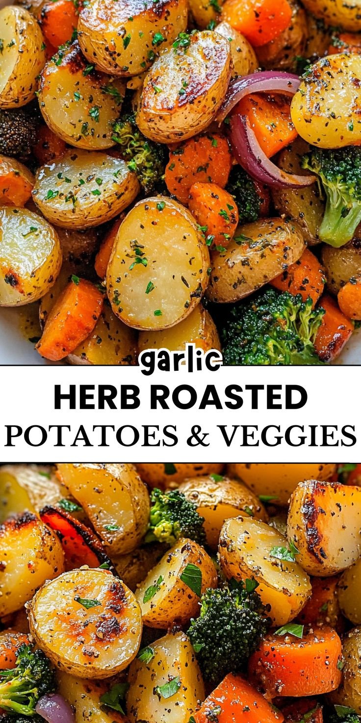Garlic Herb Roasted Potatoes and Veggies