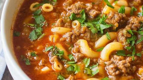Beef and Macaroni Soup