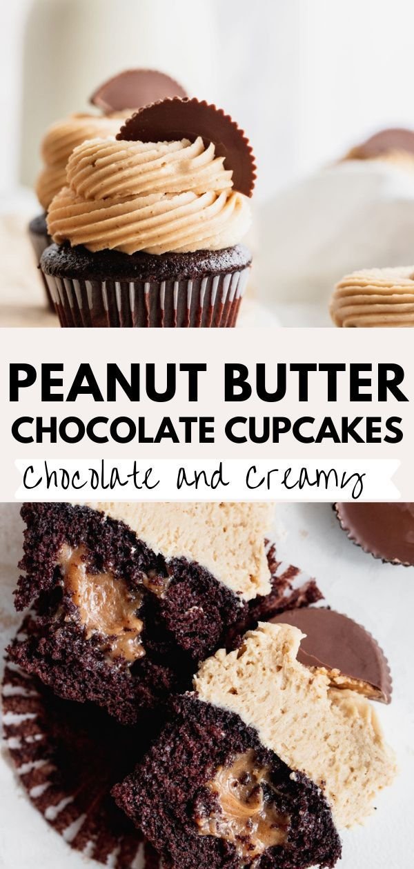 Dark Chocolate Peanut Butter Cupcake