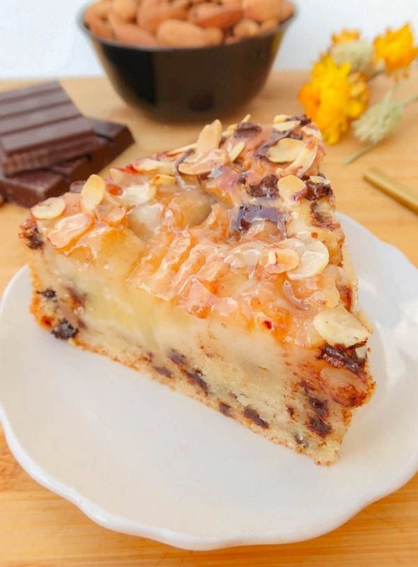Gâteau moelleux aux poires, amandes et pépites de chocolat {vegan} - Perle en Sucre
