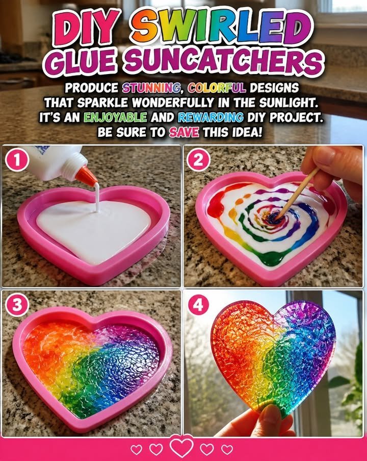 Swirled Glue Suncatchers Illuminate Calm 17 Swirled Glue Suncatchers