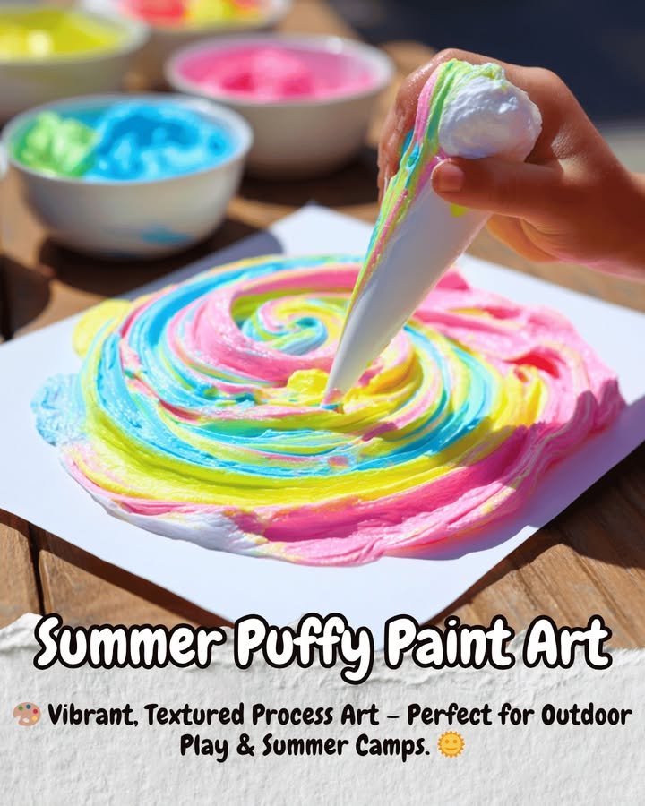 Arte de pintura esponjosa de verano