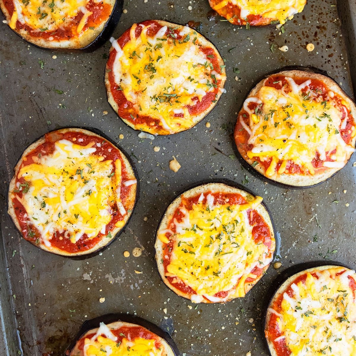 One Pan Eggplant Pizza