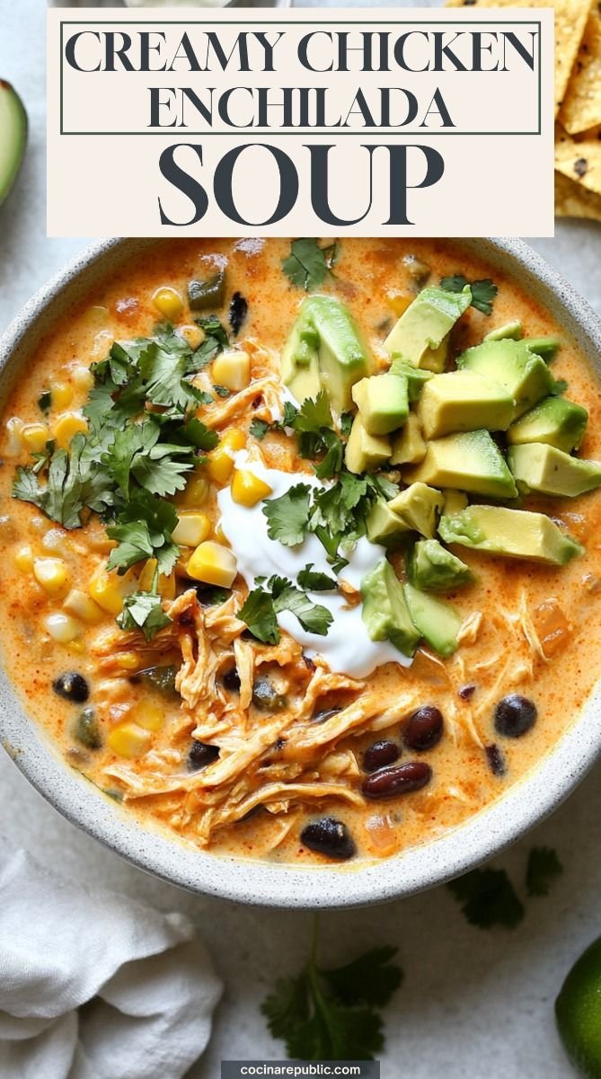 Creamy Chicken Enchiladda Soup
