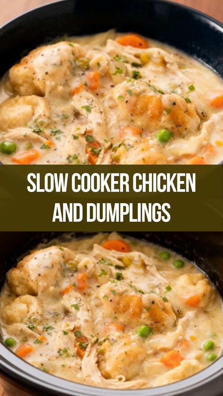 Slow Cooker Chicken and Dumplings — Creamy Crockpot Comfort for Cozy Nights
