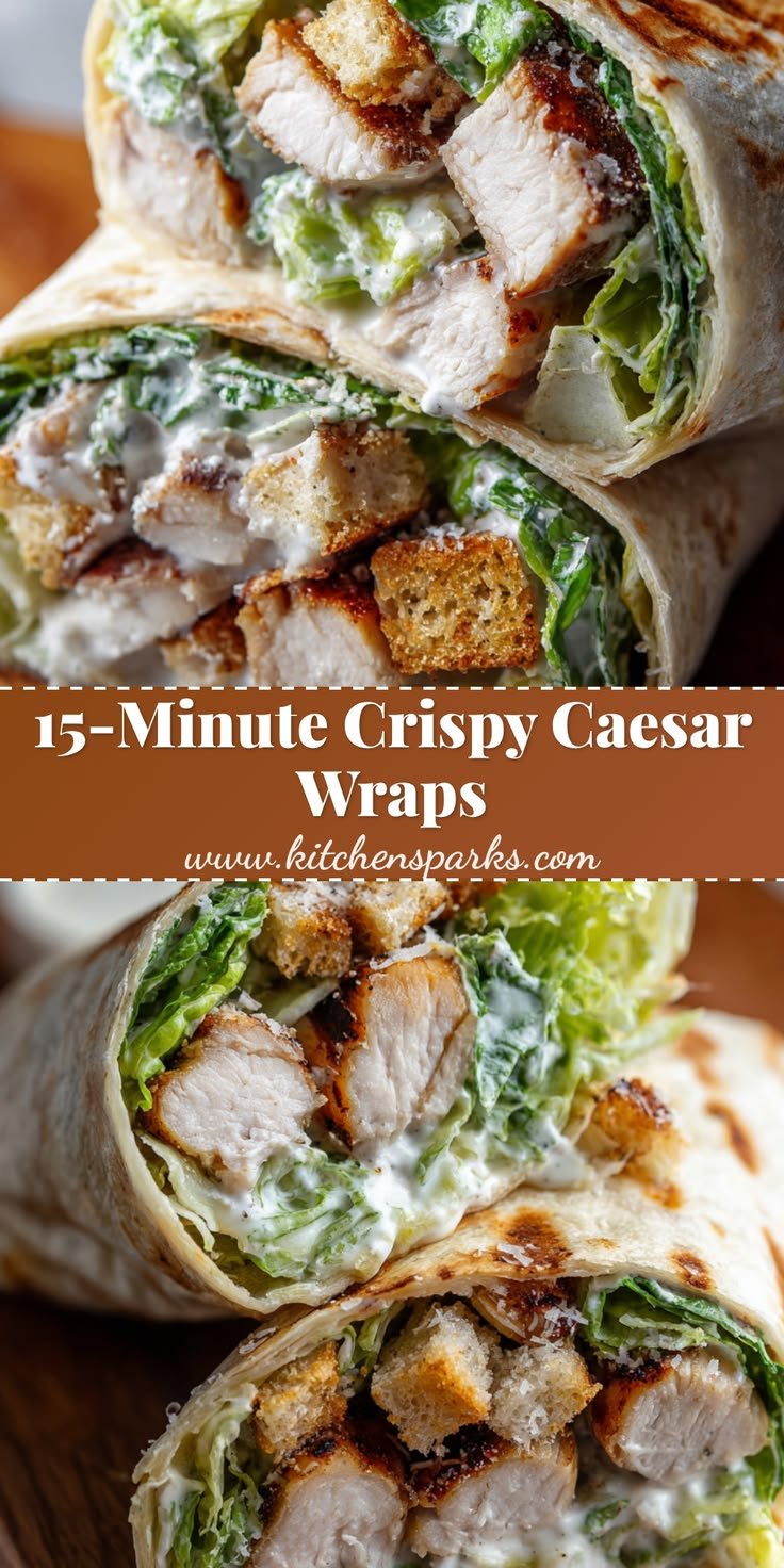 15-Minute Crispy Chicken Caesar Wraps