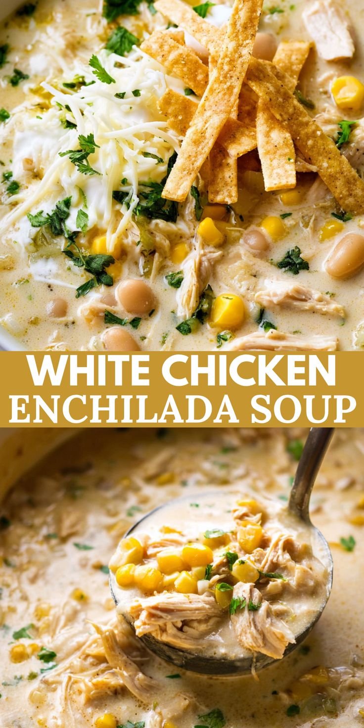 Creamy White Chicken Enchilada Soup