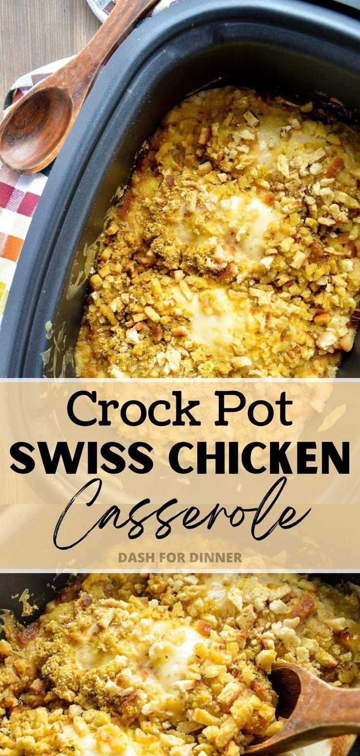 Crock Pot Swiss Chicken Casserole