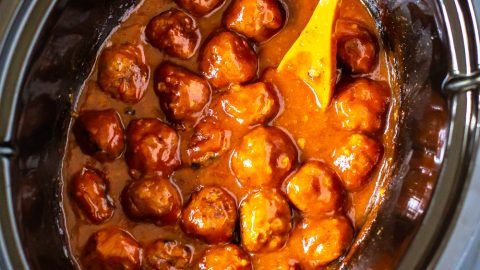 Honey Garlic BBQ Crockpot Meatballs {Super Easy}